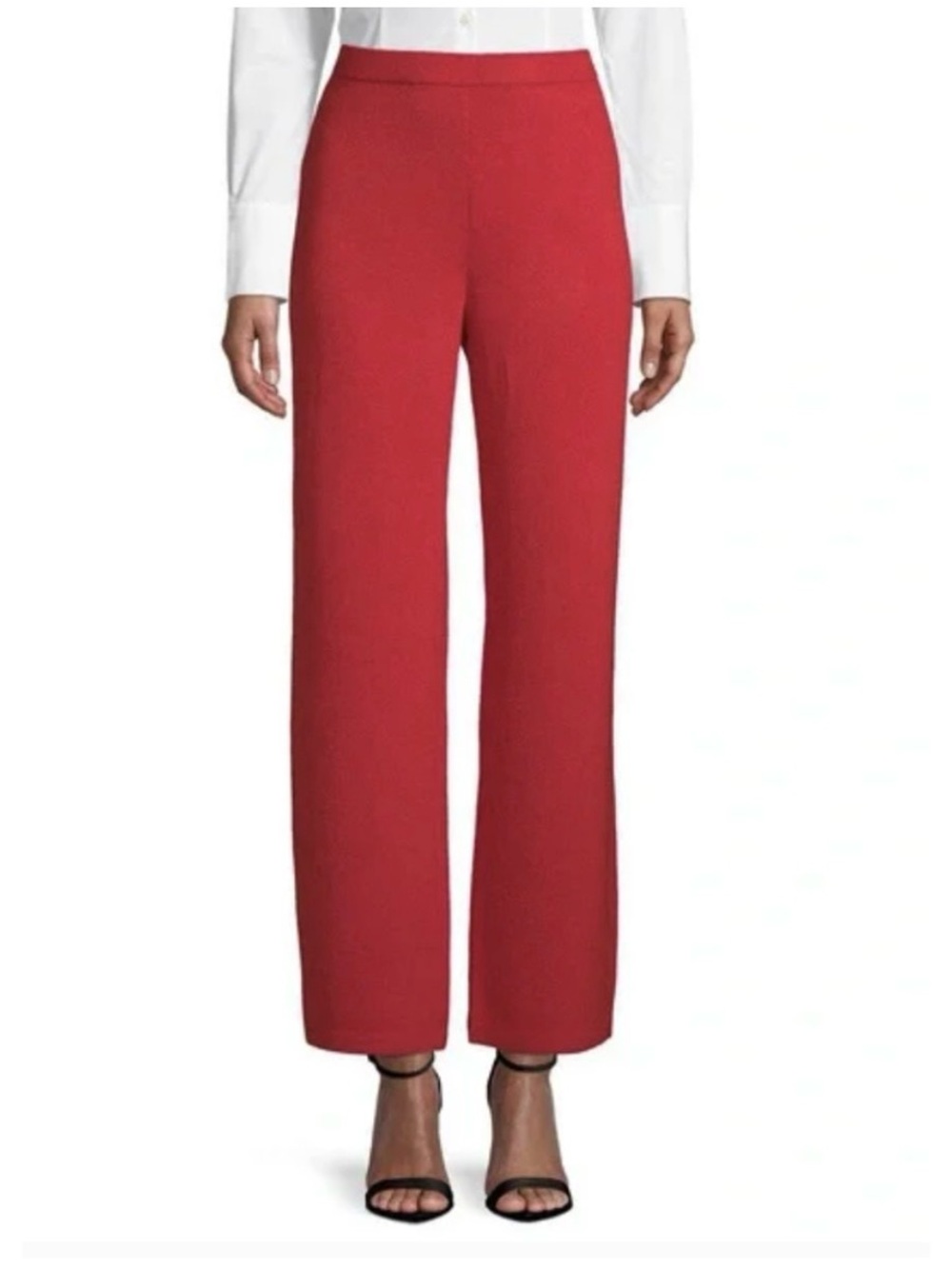 St. John Santana red knit wide leg pants, size 12